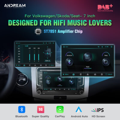 Andream Built-in DAB Support Wireless Carplay & Android Auto Car Multimedia Touch Screen For Volkswagen POLO GOLF PASSAT B6 SEAT Leon Skoda JETTA TIGU