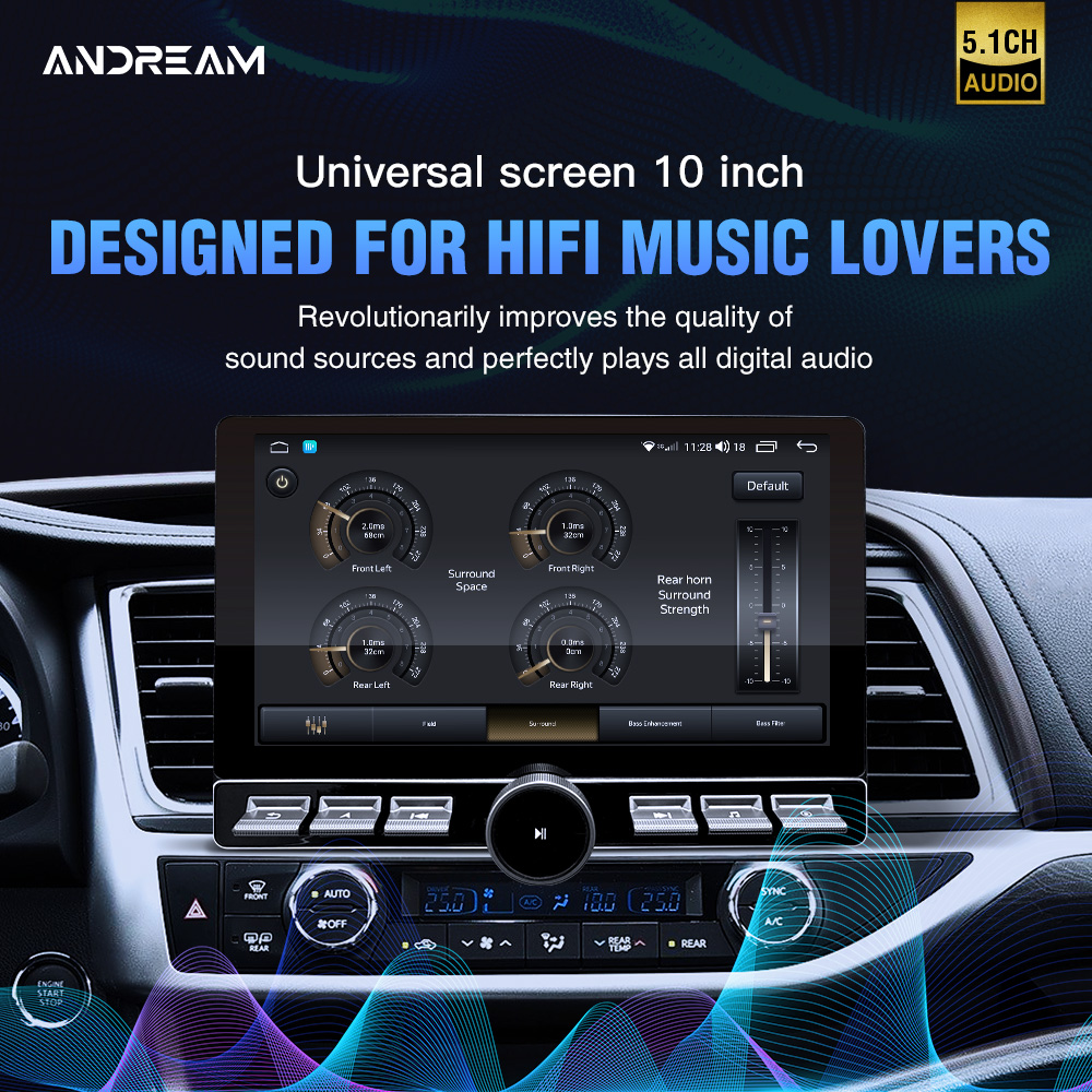 10-Inch Universal Android With Optical Fiber Coaxial Sound Quality Host With Buttons New Ultra-Clear Screen