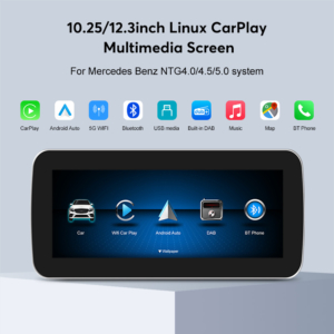 12.3 inch Linux Touchscreen Wireless Carplay Android Auto For Mercedes Benz B C E-Class GLE GLC GLK NTG4.0/NTG4.5/NTG5.0 Google Multimedia Car Radio