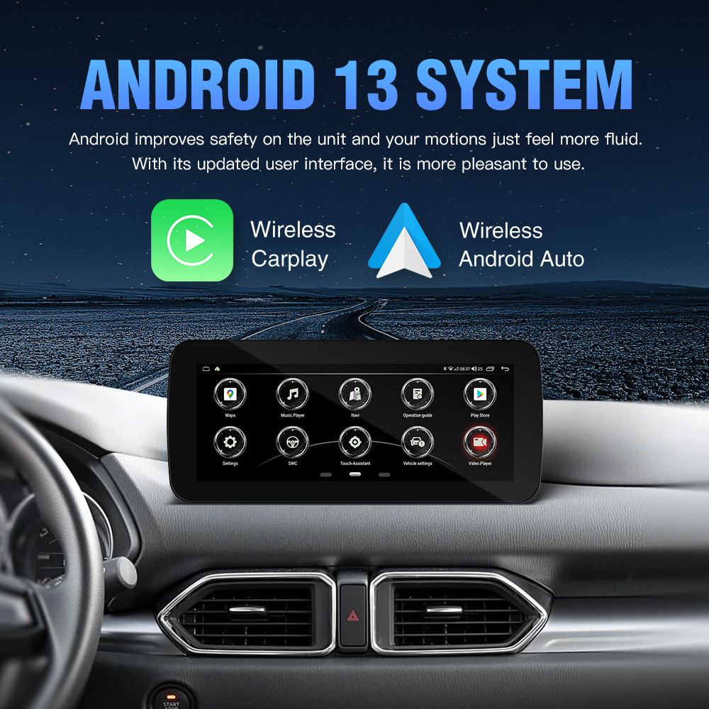 10.25'' Android 13 With Optical/Coaxial Outputs and Built-in DSP Single/Dual System - Mazda Hi-Fi Sound Quality Head Unit - Image 3