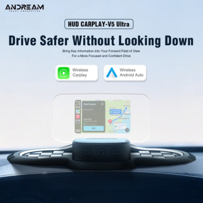 Universal CarPlay HUD T300 – Wireless Plug & Play, HD Projection, Multi-Angle Adjustment, Voice Control, Anti-Glare Display for Safer Driving