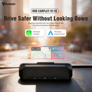 Wireless CarPlay Android Auto HUD Head-Up Display High-Definition Navigation Projection Bluetooth Music Playback Remote Control Fits All Vehicles