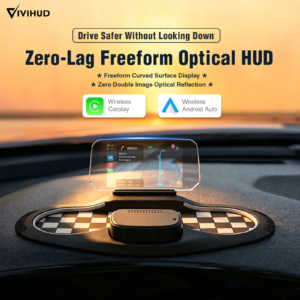 VIVIHUD V5 Ultra Upgraded Multifunctional HUD  Head Up Display Wireless CarPlay and Android Auto Navigation Music and Calls Plug and Play