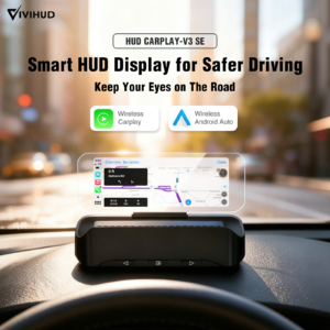 VIVIHUD V3‑SE  Car HUD Head Up Display With Wireless Apple CarPlay Android Auto Voice Control  Real Time Navigation  Music